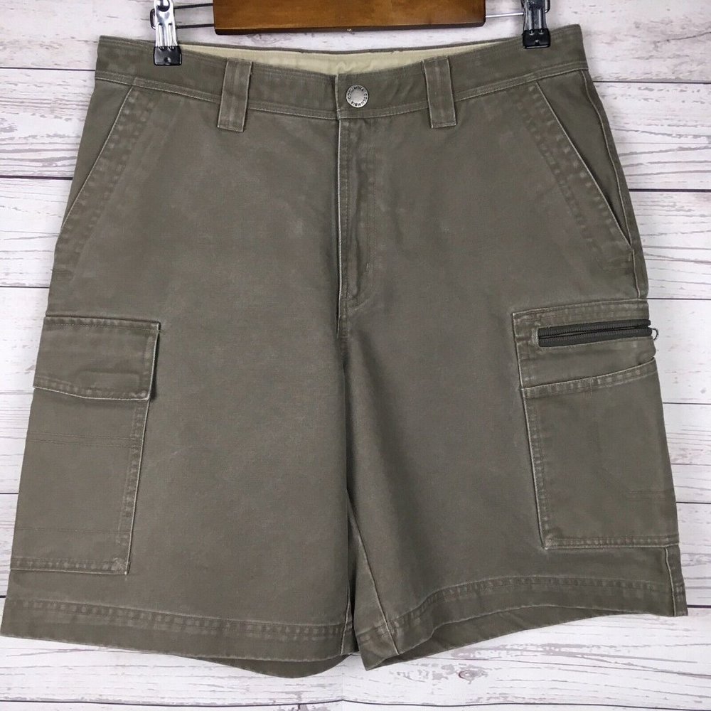 Columbia Cargo Shorts Mens 32 ins 9 Thick and Durable Zipper Pocket Trail Cotton